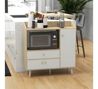 HOMCOM Mobile Cucina per Microonde avec 2 Armoires et Tiroir, 90x30x94cm, en MDF