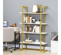 HOMCOM Mobile Libreria à 4 Niveaux Surélevé et Polyvalent, en MDF et Acier, 92x35x152cm
