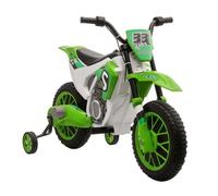 HomCom Moto cross électrique pour enfant 3 à 5 ans 12 V 3-8 km/h roulettes latérales amovibles vert