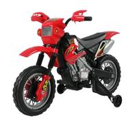 HOMCOM Moto Cross Électrique Enfant 3-6 Ans 6V Phares Klaxon Musique Roulettes