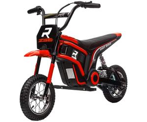 HOMCOM Moto Cross Électrique Enfant 350 W Batterie 12V 8-12 Ans Rouge