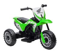 HOMCOM Moto Cross électrique pour Enfant, Licence Honda CRF450RL, Moto électrique Enfants avec Effets sonores, 3 Roues, Vitesse 3 km/h, Batterie 6V, pour 18-36 Mois, Vert