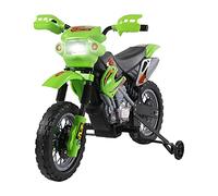 HomCom Moto Cross électrique pour enfants 6 V – phares, klaxon, 3–6 ans, Vert/Noir