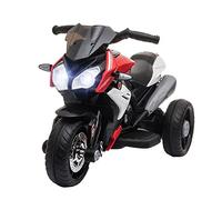 HOMCOM Moto électrique pour Enfants 3 Roues 6 V 3 Km/h Effets Lumineux et sonores Rouge