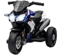 HOMCOM Moto Électrique Enfants 3 Roues 6 V pour 3 à 5 Ans Noir et Bleu
