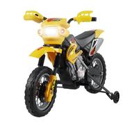Homcom Moto Cross électrique enfants à partir de 3 ans 6 V phares klaxon musiques 102 x 53 x 66 cm jaune et noir