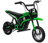 HOMCOM Moto électrique pour enfants, 24V moto pour enfants avec klaxon, lumière, véhicule pour enfants avec poignée tournante-accélérateur, 8-16 km/h, pour 8-12 ans, vert