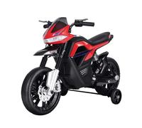 HomCom Moto électrique pour enfants 3-6 ans 6V 25W 3 km/h lumières et sons roulettes amovibles Rouge
