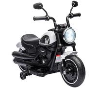 HOMCOM Moto Électrique pour Enfants 3 km/h 6V Phare LED 18-36 Mois Blanc