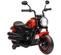 HOMCOM Moto Électrique pour Enfants 3 km/h 6V Phare LED 18-36 Mois Rouge