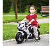 HOMCOM Moto Électrique pour Enfants avec Licence HONDA, Batterie 6V Rechargeable, Vitesse 3 km/h, Blanc