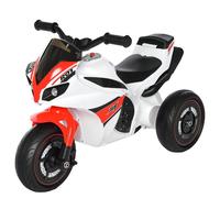 HOMCOM Porteur Enfants Moto de Course Effets musicaux et Lumineux Coffre Rangement Rouge Blanc