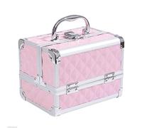 Homcom Neuf Malette de Maquillage Organiseur Cosmétique Professionnelle Trousse de Maquillage Trousse de Beauté Portable avec Serrure Plusieurs compartimientos 20 x 15 x 15 cm Aluminium
