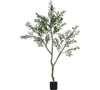 HOMCOM Olivier artificiel grand 180 cm Plante artificielle Olivier en pot, mousse artificielle pour salon bureau chambre jardin