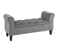 HOMCOM Ottoman Ottoman avec boutons et accoudoirs roulés pour salon ou couloir Gris