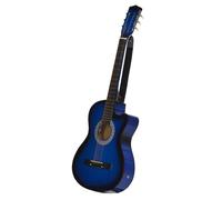 HOMCOM Pack guitare électrique kit guitare électrique avec sac, sangle, corde, médiators, câble, 96,5x35,8x8,5cm, bleu et noir