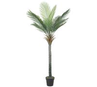HOMCOM Palmier artificiel 180 cm, plante artificielle tropicale en pot, 15 feuilles réalistes, pour salon, chambre, bureau