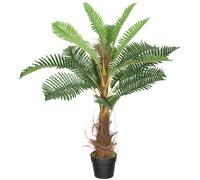HOMCOM Palmier Artificiel palmier 100 cm avec 21 Feuilles en PEVA, Plante Décorative avec Pot en Plastique, Vert