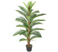 HOMCOM Palmier Artificiel palmier 120 cm avec 24 Feuilles en PEVA, Plante Décorative avec Pot en Plastique, Vert