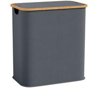 HOMCOM Panier à linge double pliable 80 L corbeille à linge sale avec