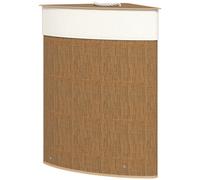 HOMCOM Panier à Linge en Bambou 55L, Panier Triangle avec Sac Amovible et Lavable, Couvercle, Poignée, 35x35x60cm, Marron