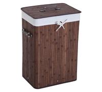 HOMCOM Panier à Linge en Bambou Brun Foncé