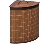 HOMCOM Panier à Linge en Bambou d'Angle 55L 38 x 38 x 57 cm Marron