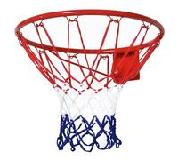 HOMCOM Panier de Basket, Anneau de Basketball avec Filet Ø 46 cm, Support de Basket-Ball Suspendu Mural intérieur et extérieur, Rouge