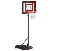 HOMCOM Panier de Basket extérieur Hauteur réglable 160-210 cm Panier de Basket sur Pied à roulettes avec Base Stable remplissable d'eau ou de Sable pour Juniors et Adultes, Noir