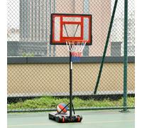 HOMCOM Panier de basket extérieur hauteur réglable 160-210 cm panier de basket sur pied à roulettes base remplissable noir