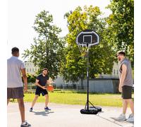 HOMCOM Panier de basket extérieur hauteur réglable 197,5-254 cm panier de basket sur pied à roulettes base remplissable noir