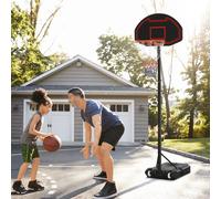 HOMCOM Panier de basketball, réglable en hauteur, base remplissable, très stable, noir, 131 x 49 x 195-250 cm