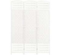 HOMCOM Paravent en Bois 120 x 170 cm Pliable 3 Panneaux Intérieur Blanc