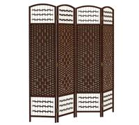 HOMCOM Paravent en Bois 160 x 170 cm séparateur de pièce Pliable 4 Panneaux cloison de séparation Chambre à Coucher Maison intérieur Marron