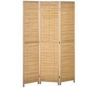 HOMCOM Paravent en Bois 3 Panneaux 120 x 170 cm séparateur de pièce closion de séparation Pliable en Bambou - Naturel Clair