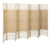 HOMCOM Paravent en Bois 320 x 170 cm séparateur de pièce Pliable 8 Panneaux cloison de séparation Chambre à Coucher Maison intérieur Bois Naturel
