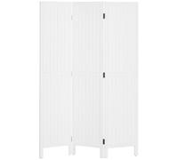 HOMCOM Paravent en Bois séparateur de pièce closion intérieur Pliable 3 Panneaux 120 x 170 cm Blanc