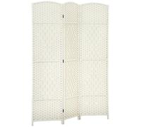 HOMCOM Paravent Intérieur en Bois 3 Panneaux 135 x 180 cm Blanc | Séparateur de Pièce Pliable, pour Salon, Chambre à Coucher, Maison