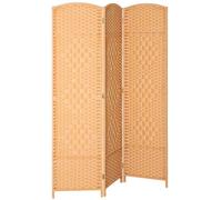 Paravent intérieur - HOMCOM - 3 panneaux - pliable - pour salon, chambre à coucher, maison - 135 x 180 cm - brun clair