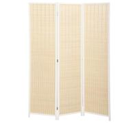 HOMCOM Paravent Interieur en Bois 3 Panneaux 135 x 180 cm séparateur de pièce Pliable cloison de séparation pour Salon Chambre à Coucher Maison, Blanc