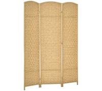 HOMCOM Paravent intérieur en Bois, 3 Panneaux, 135 x 180 cm, séparateur de pièce Pliable, pour Salon, Chambre à Coucher, Maison, Bois Naturel