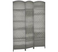 HOMCOM Paravent intérieur en Bois, 3 Panneaux, 135 x 180 cm, séparateur de pièce Pliable, pour Salon, Chambre à Coucher, Maison, Gris