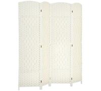 Paravent intérieur - HOMCOM - 4 panneaux - pliable - pour salon, chambre à coucher, maison - 180 x 180 cm - blanc