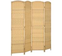 HOMCOM Paravent Intérieur en Bois 4 Panneaux 180 x 180 cm Bois Naturel