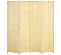 Paravent intérieur - HOMCOM - bois séparateur de pièce cloison pliable 4 panneaux - bois - 180x180cm - naturel