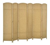 HOMCOM Paravent Interieur en Bois 6 Panneaux 240 x 170 cm séparateur de pièce Pliable avec Finition tissée, closion de séparation pour Salon, Chambre à Coucher, Maison, Bois Naturel