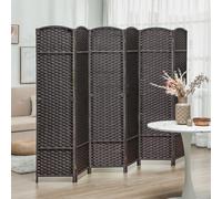 HOMCOM Paravent interieur en bois 6 panneaux 240 x 170 cm séparateur de pièce pliable pour salon, chambre à coucher, naturel