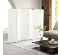 HOMCOM Paravent interieur en bois 6 panneaux 240 x 170 cm séparateur de pièce pliable pour salon, chambre à coucher, naturel