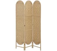 HOMCOM Paravent Interieur Ovale 3 Panneaux Léger 120 x 170 cm Bois Naturel
