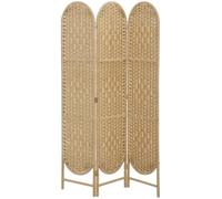 HOMCOM Paravent Interieur Ovale 3 Panneaux Léger 120 x 170 cm Bois Naturel